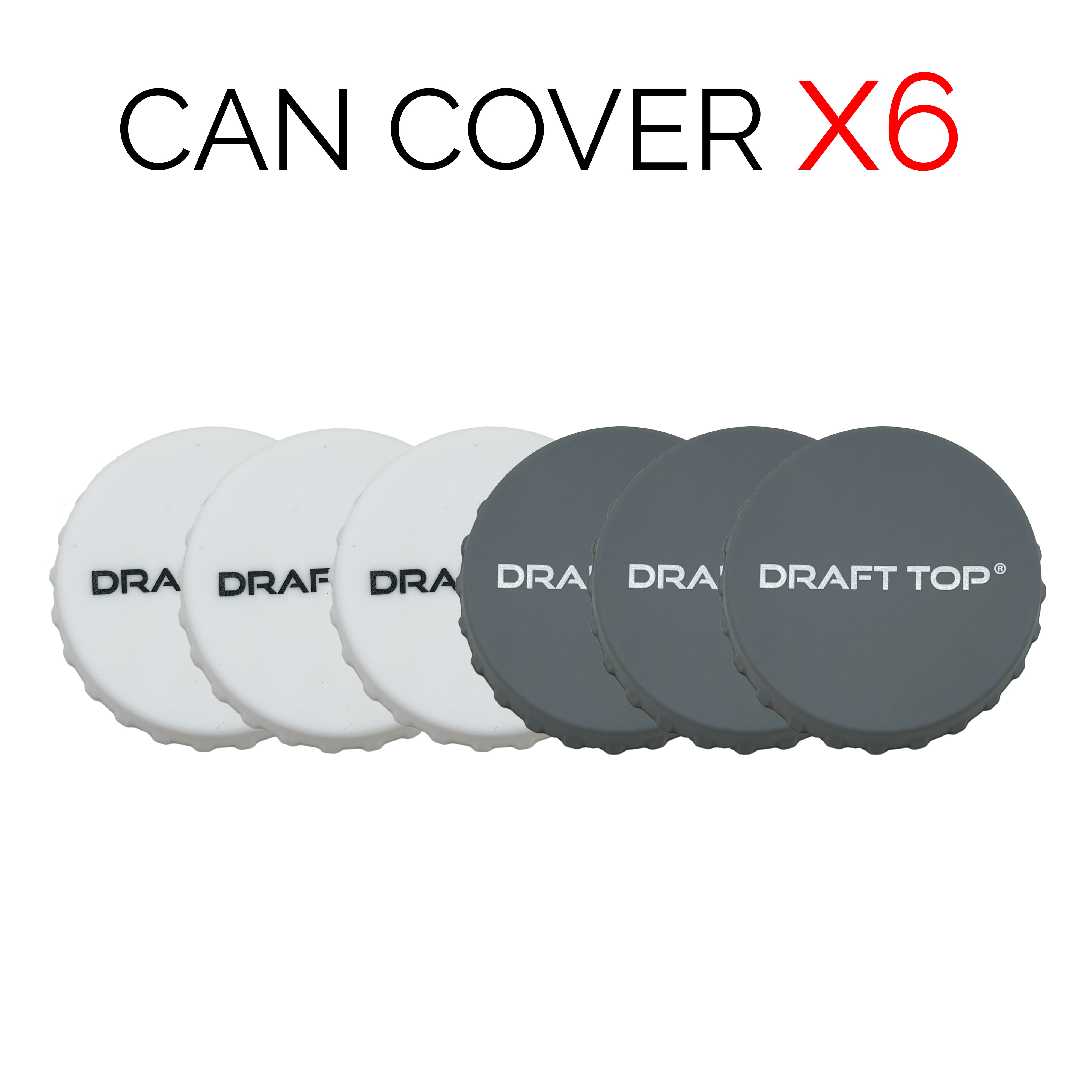 Can Covers-Can Cover-Draft Top-6 pack-White + Grey-Draft Top