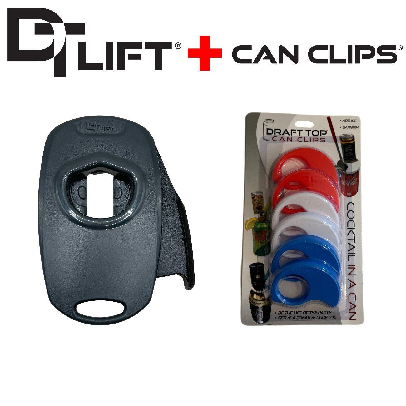 Draft Top® Lift Universal + Can Clip 6 Pack New & Improved-DT Universal-Draft Top-Black and Grey + White-Draft Top