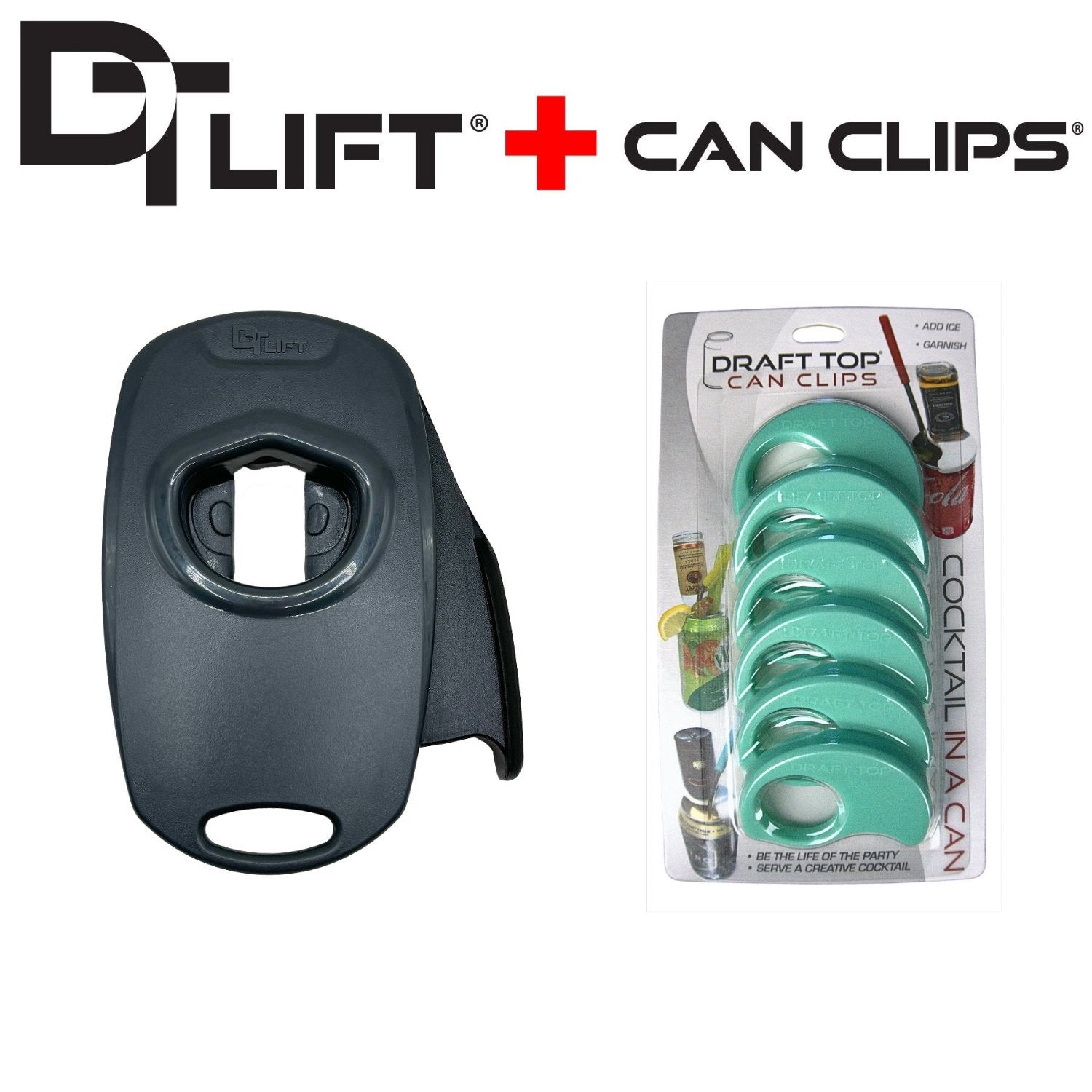 Draft Top® Lift Universal + Can Clip 6 Pack New & Improved-DT Universal-Draft Top-Black and Grey + White-Draft Top