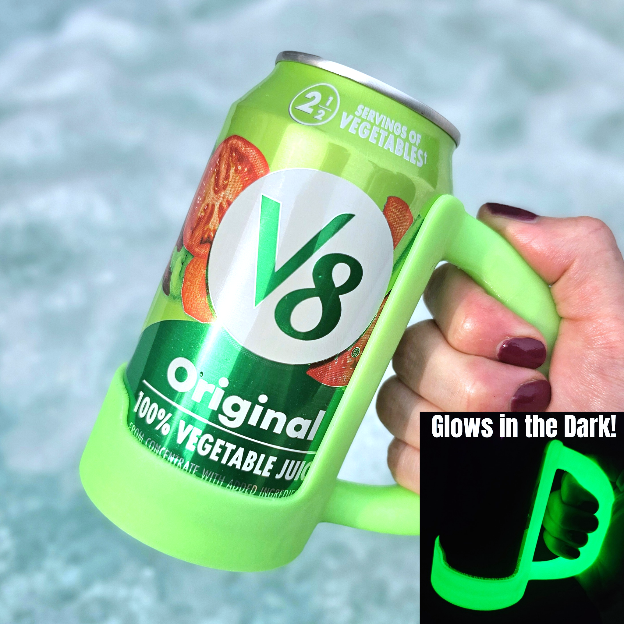 12 oz. Standard Can Holder Handle-Merchandise-BD Lasers INC.-Green- Glows Green-Draft Top