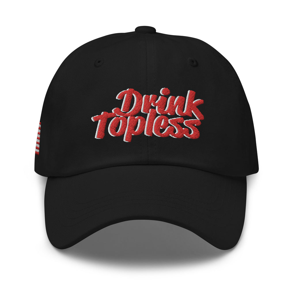 Drink Topless 'Merica - Dad Hat-Draft Top-Black-Draft Top