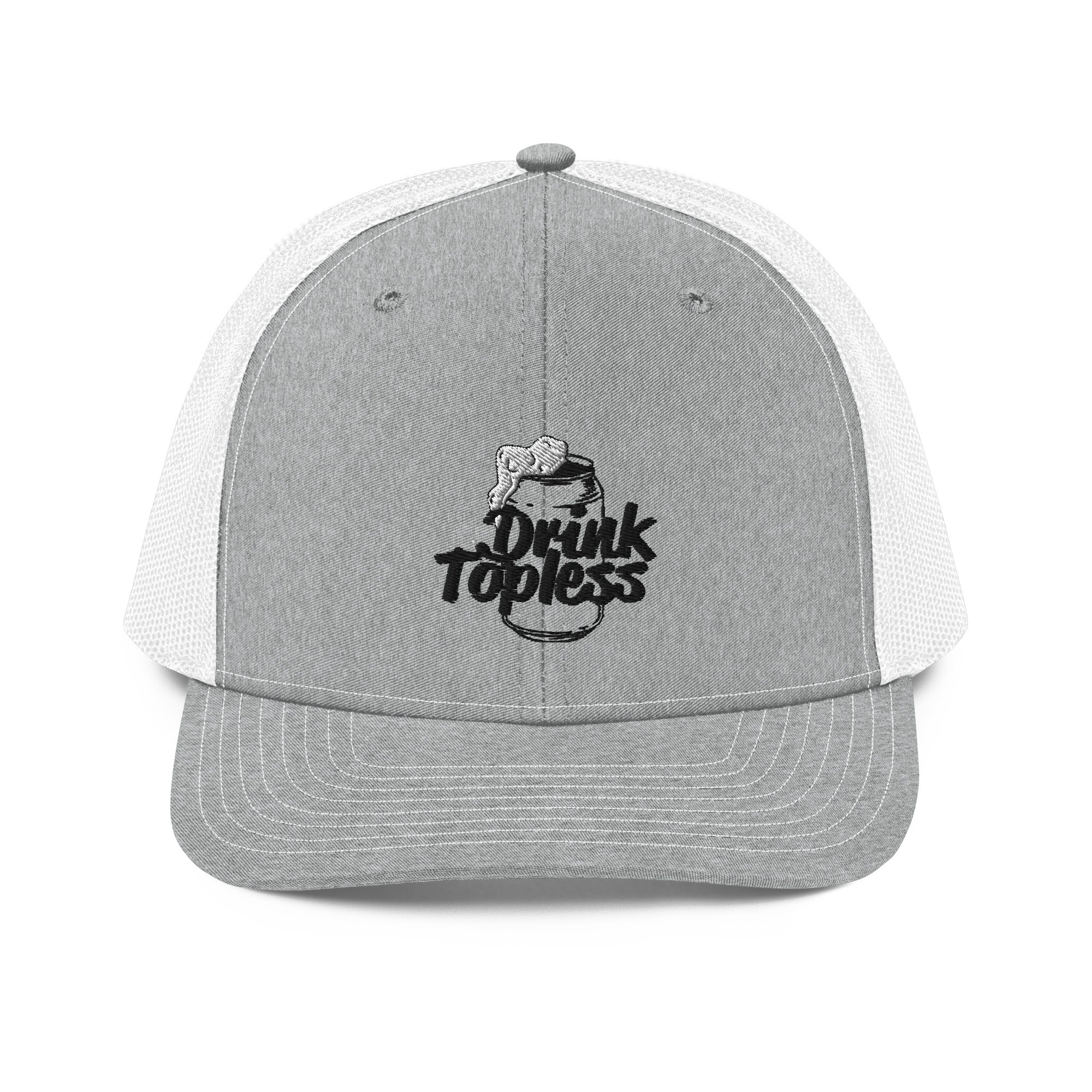 Drink Topless - Trucker Hat-Merchandise-Draft Top-Heather Grey/White-Draft Top