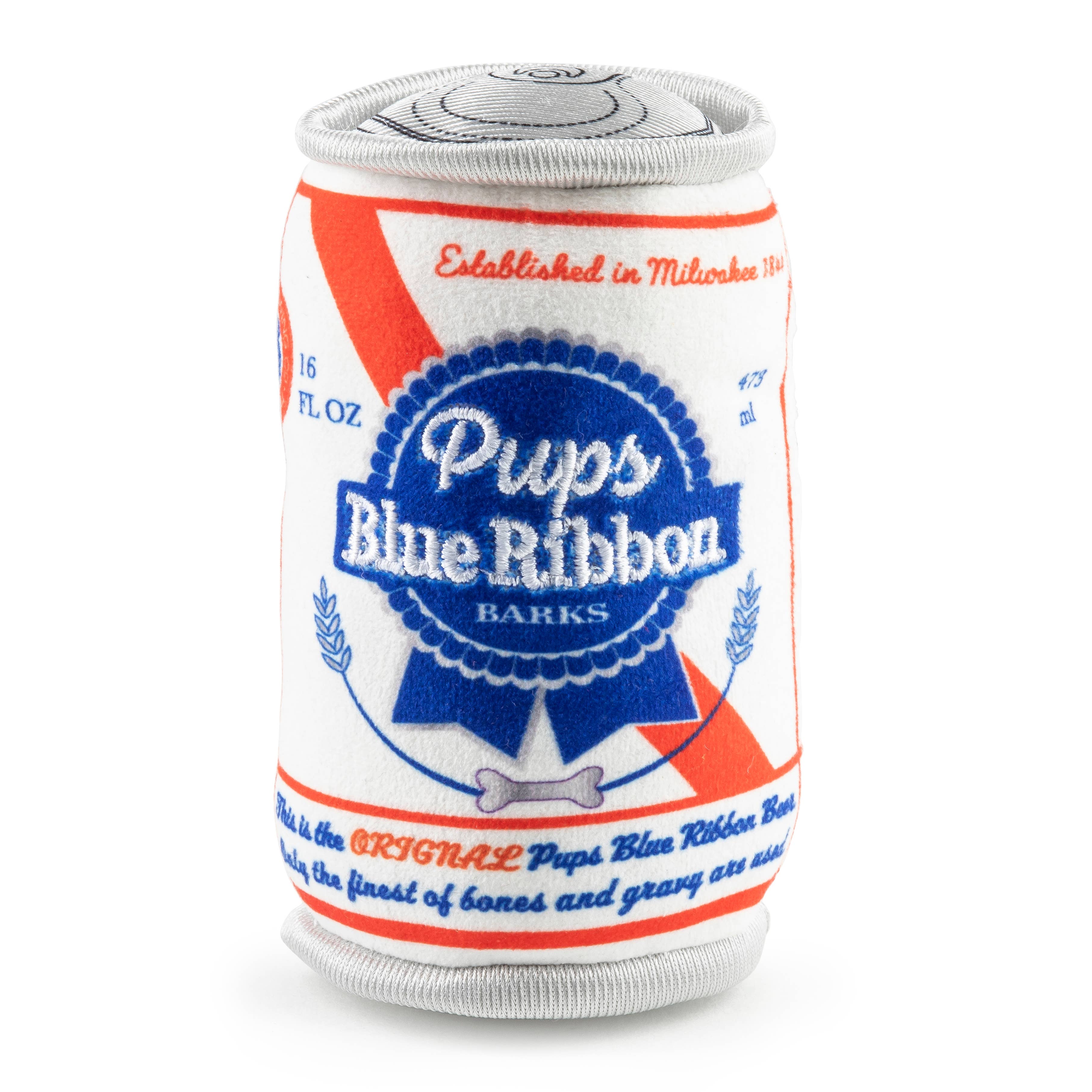Plush Can Toys for Dogs & Cats-Merchandise-Draft Top-Dog-Pups Blue Ribbon Can-Draft Top