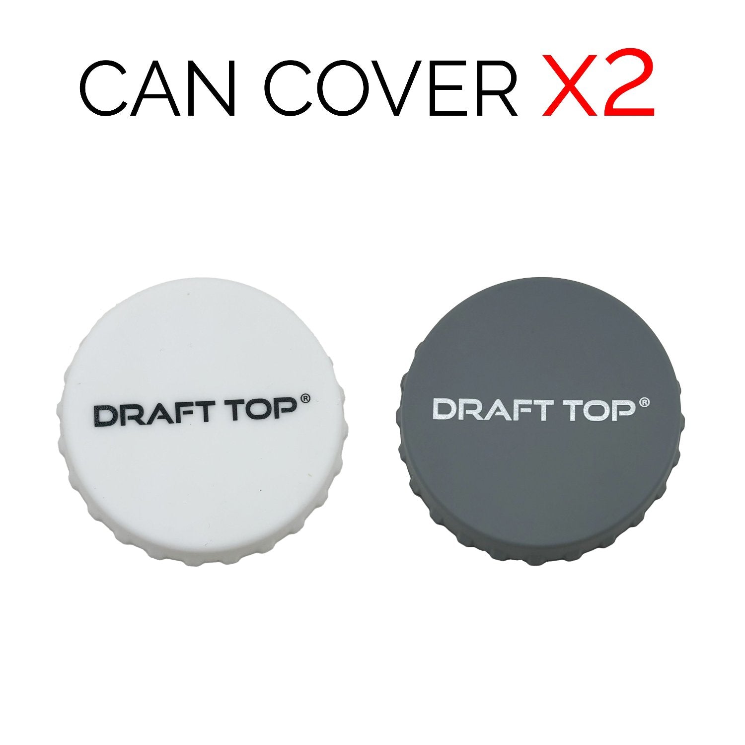 Can Covers-Can Cover-Draft Top-White + Grey-2 Pack-Draft Top