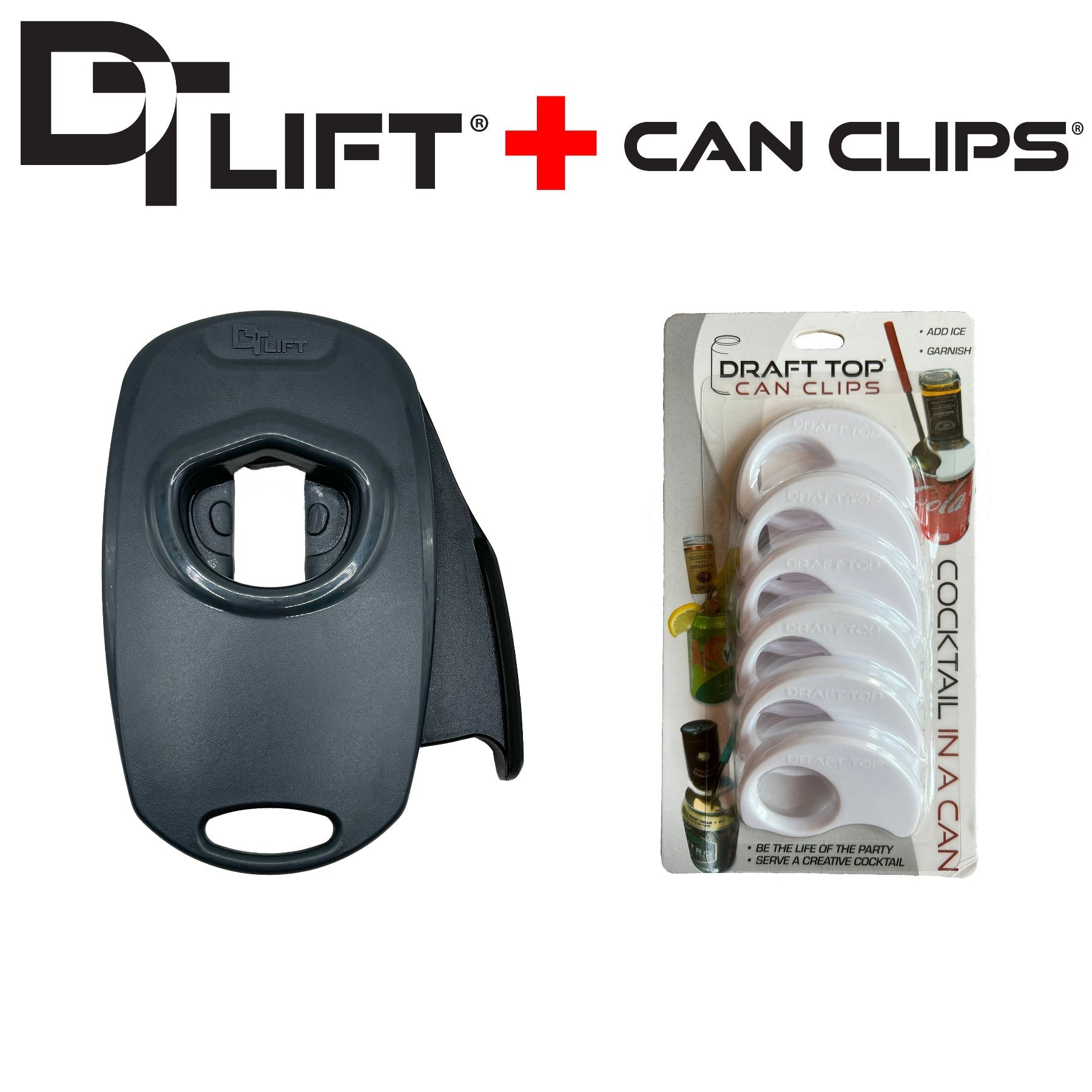 Draft Top® Lift Universal + Can Clip 6 Pack New & Improved-DT Universal-Draft Top-Black and Grey + White-Draft Top