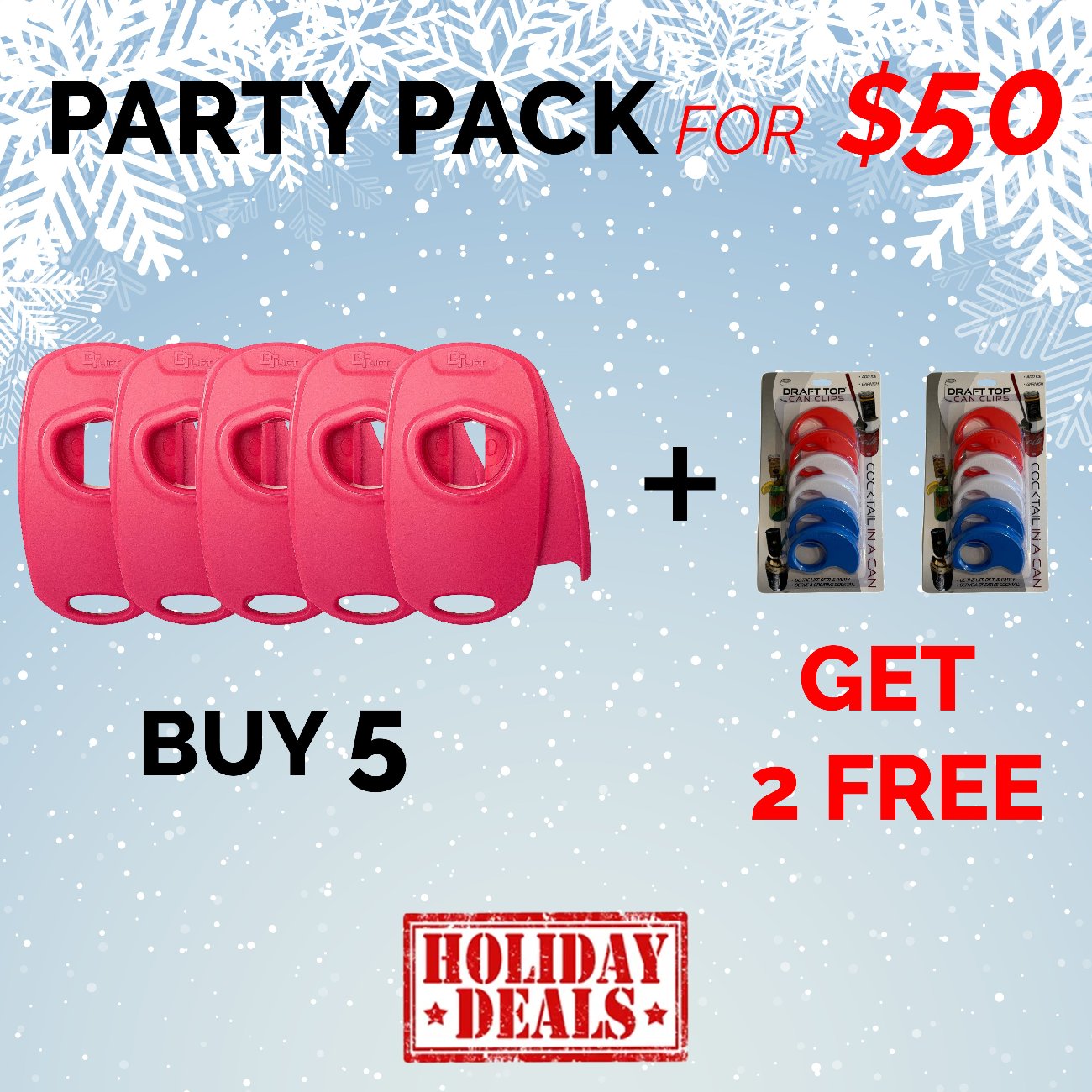 The Party Pack! Lift Universal New & Improved-DT Universal-Draft Top-Hot Pink + Red White & Blue Can Clips-Draft Top