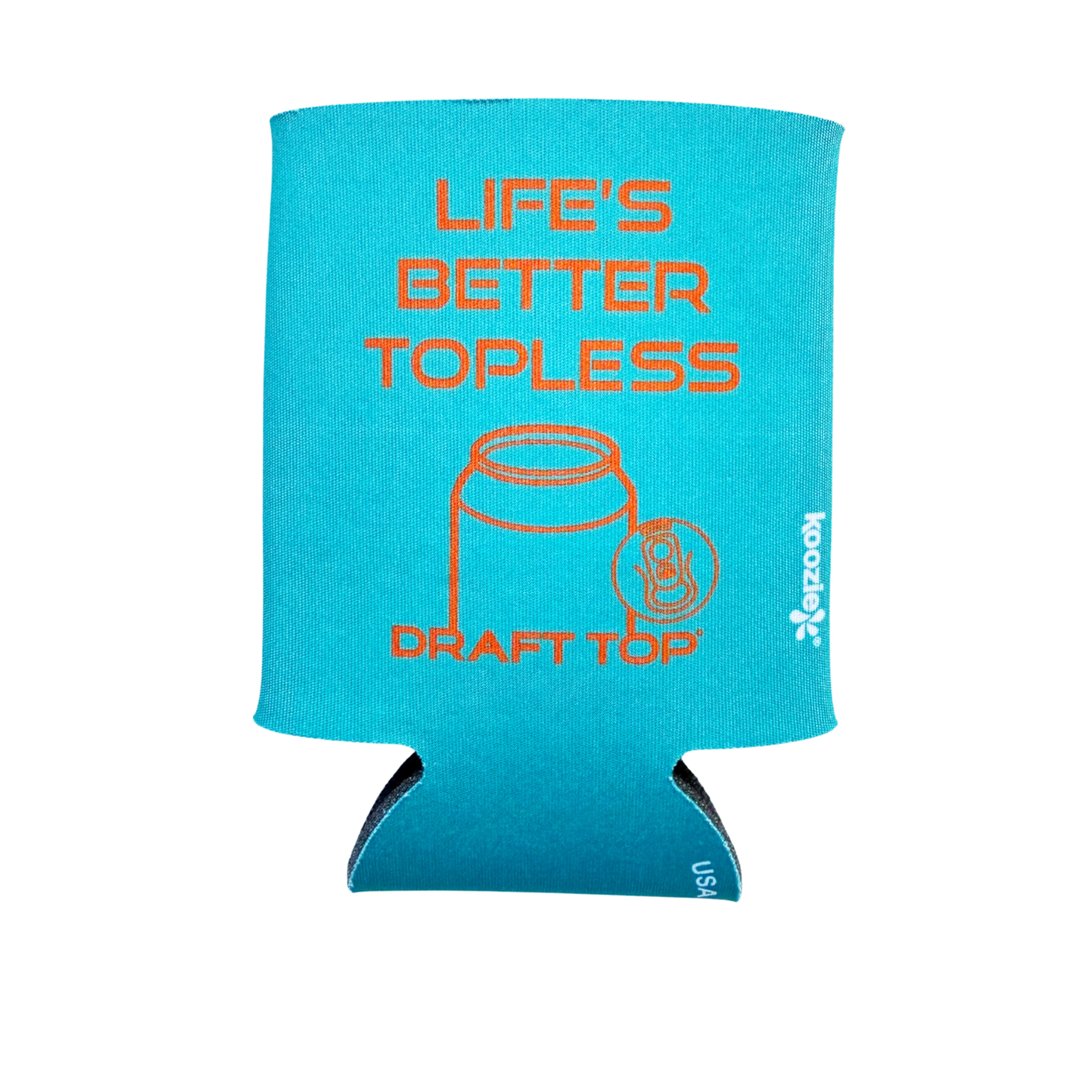 Life's Better Topless 12 oz Can Cooler- Teal/Orange – Draft Top