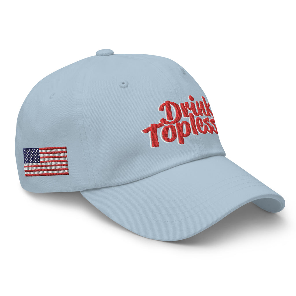 Drink Topless 'Merica - Dad Hat-Draft Top-Black-Draft Top