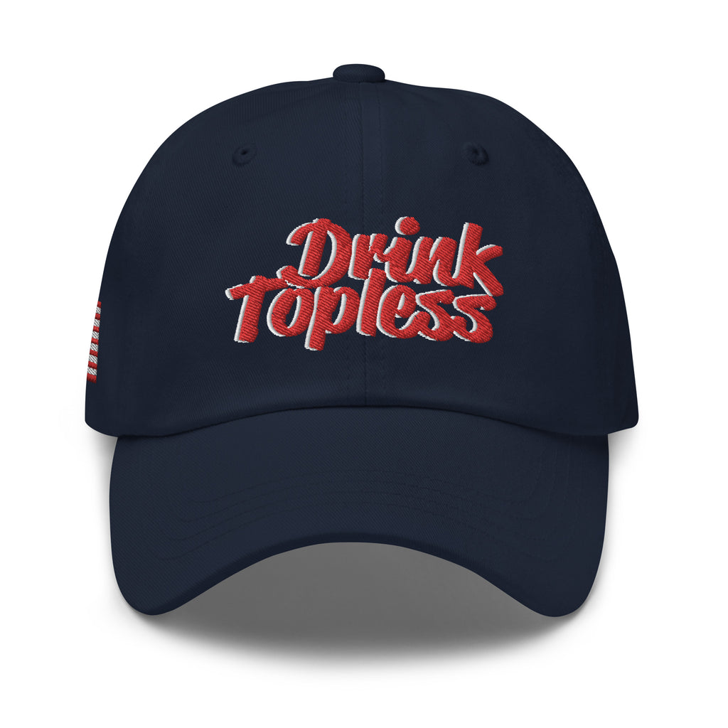 Drink Topless 'Merica - Dad Hat-Draft Top-Navy-Draft Top